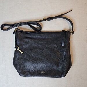 Fossil Cowhide Leather Crossbody Purse Black - Small